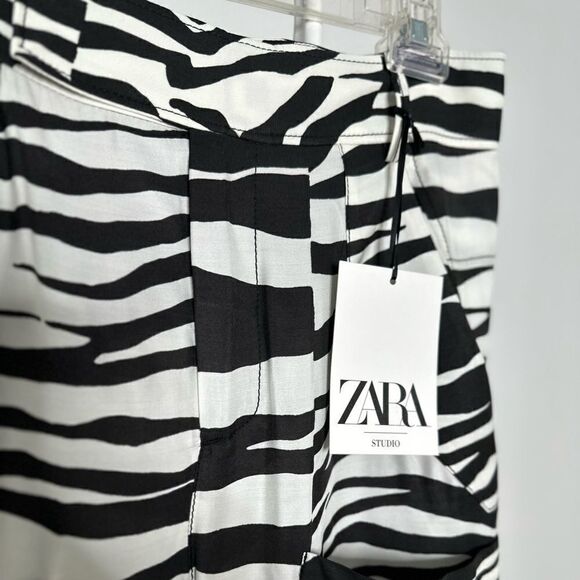 Zara Studio Limited Collection Zebra Print Pants New - Picture 8 of 16